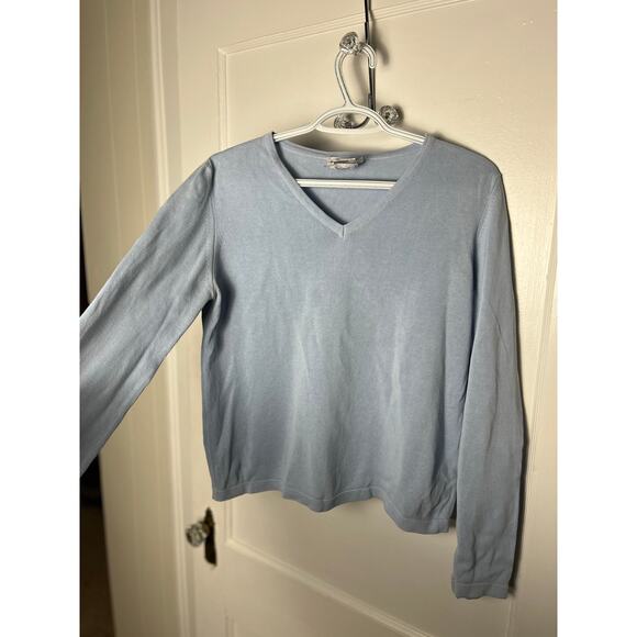 Vintage Lilly Pulitzer Light Blue Cotton V-neck Breathable Classic Sweater Small - Picture 4 of 5